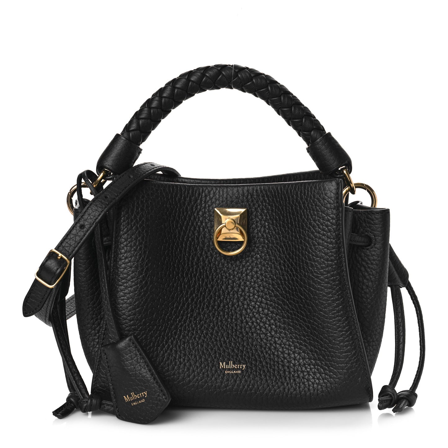 Heavy Grain Small Iris Tote Black