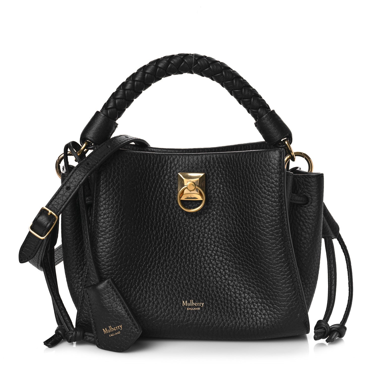 Mulberry Heavy Grain Small Iris Tote Black 1 of 8