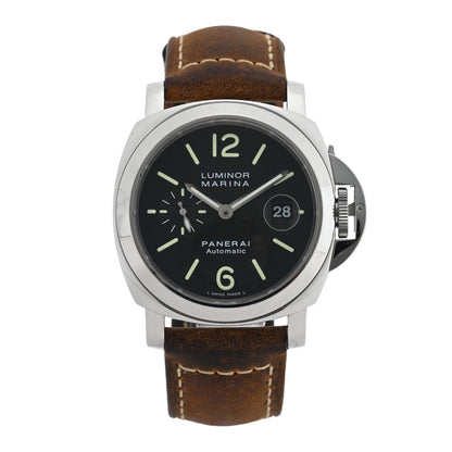 Panerai Stainless Steel Calfskin 43mm Luminor Marina Automatic Watch Black PAM00104 1 of 4