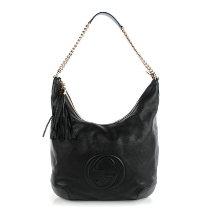 Gucci Pebbled Calfskin Medium Soho Chain Hobo Black 1 of 7