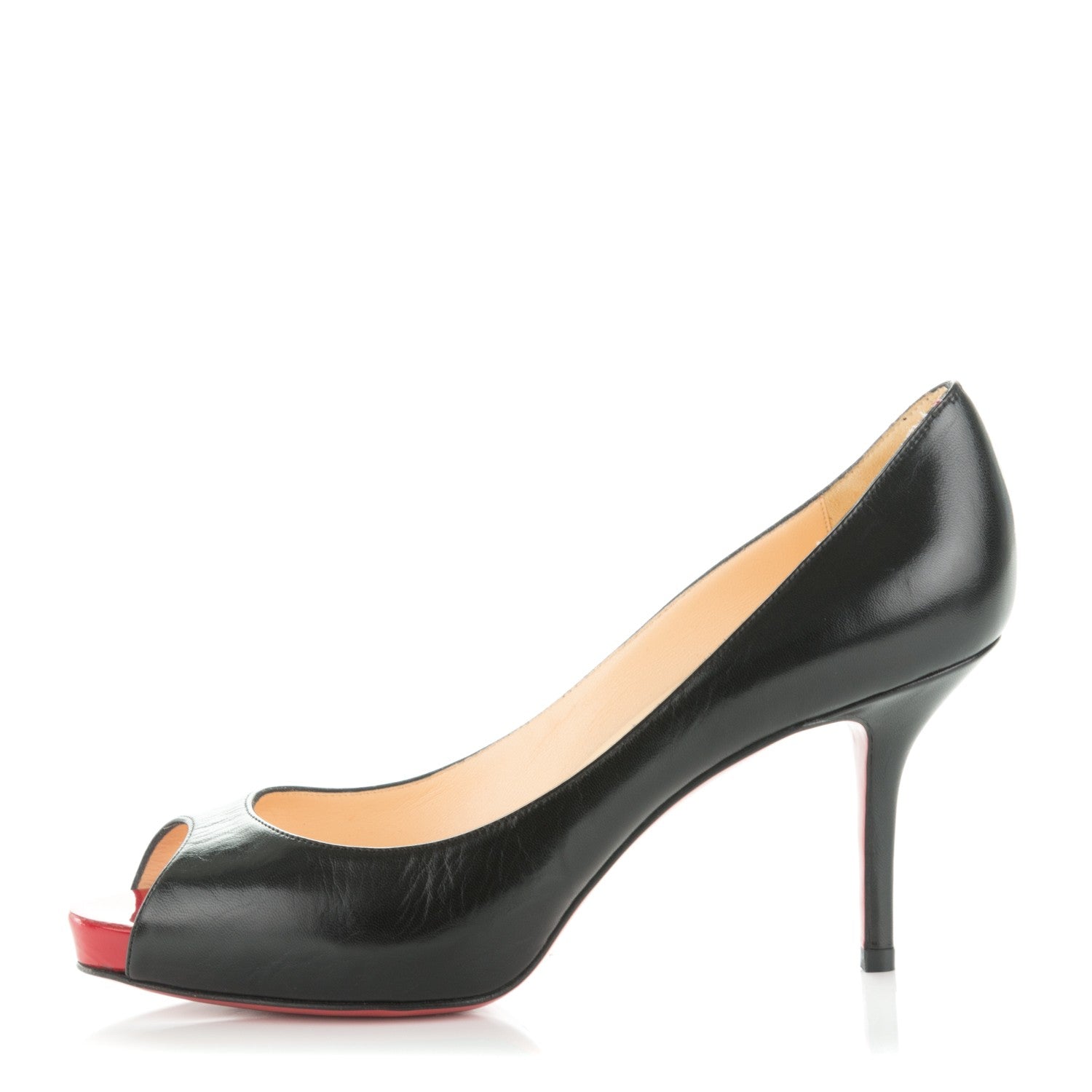 Christian Louboutin Kid Mater Claude 85 Platform Pumps 37 Black Red 1 of 7