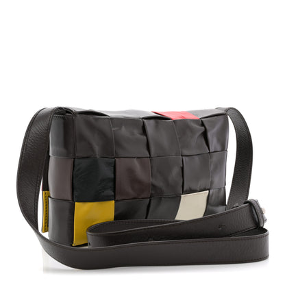 Bottega Veneta Paper Calfskin Maxi Intreccio Cassette Crossbody Bag Brown Multicolor 3 of 12