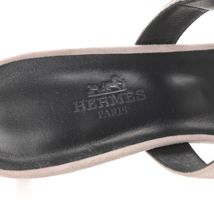 Hermes Suede Goatskin Blink Mules 36.5 Beige Rose 6 of 11