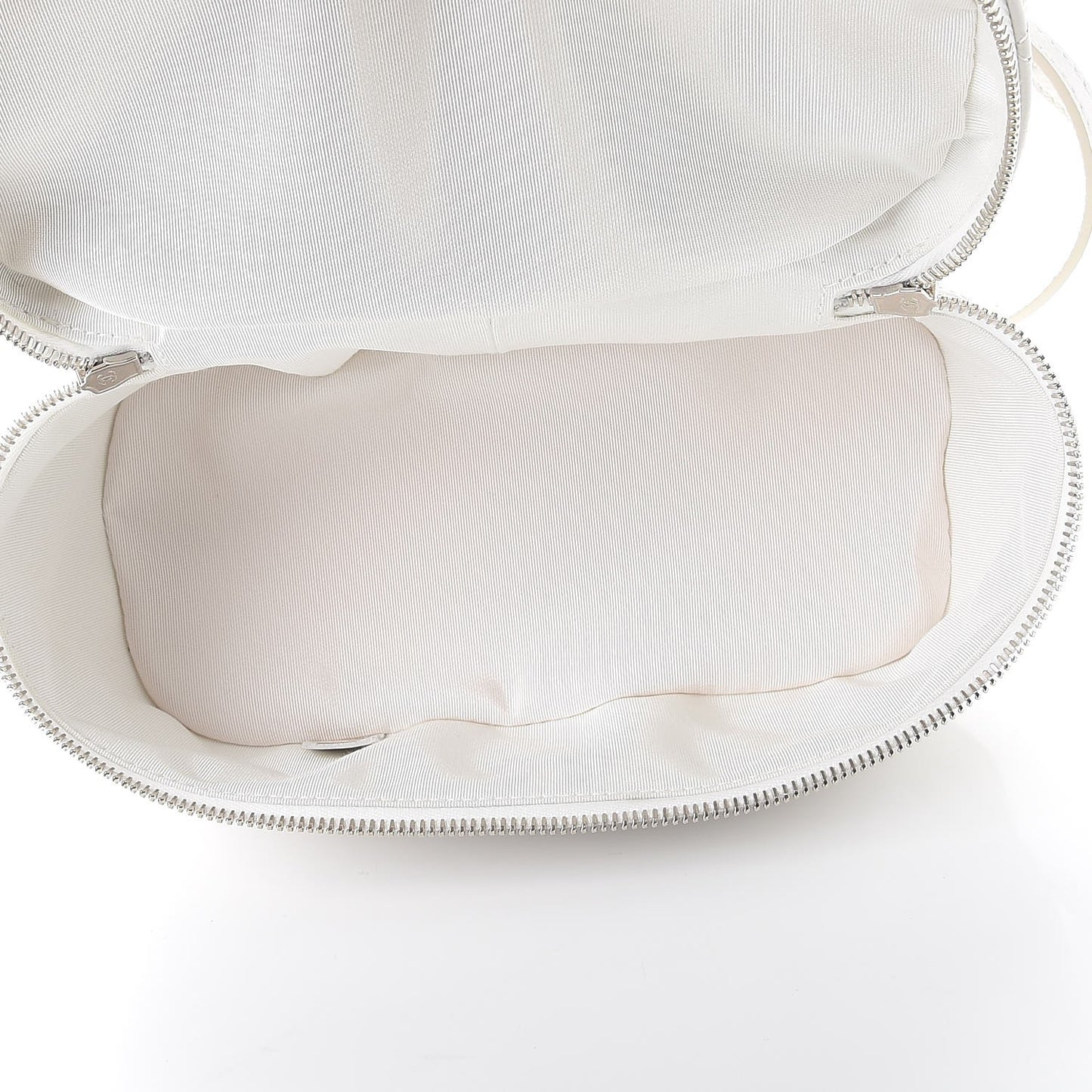 Crumpled Calfskin PVC Quilted Backpack White