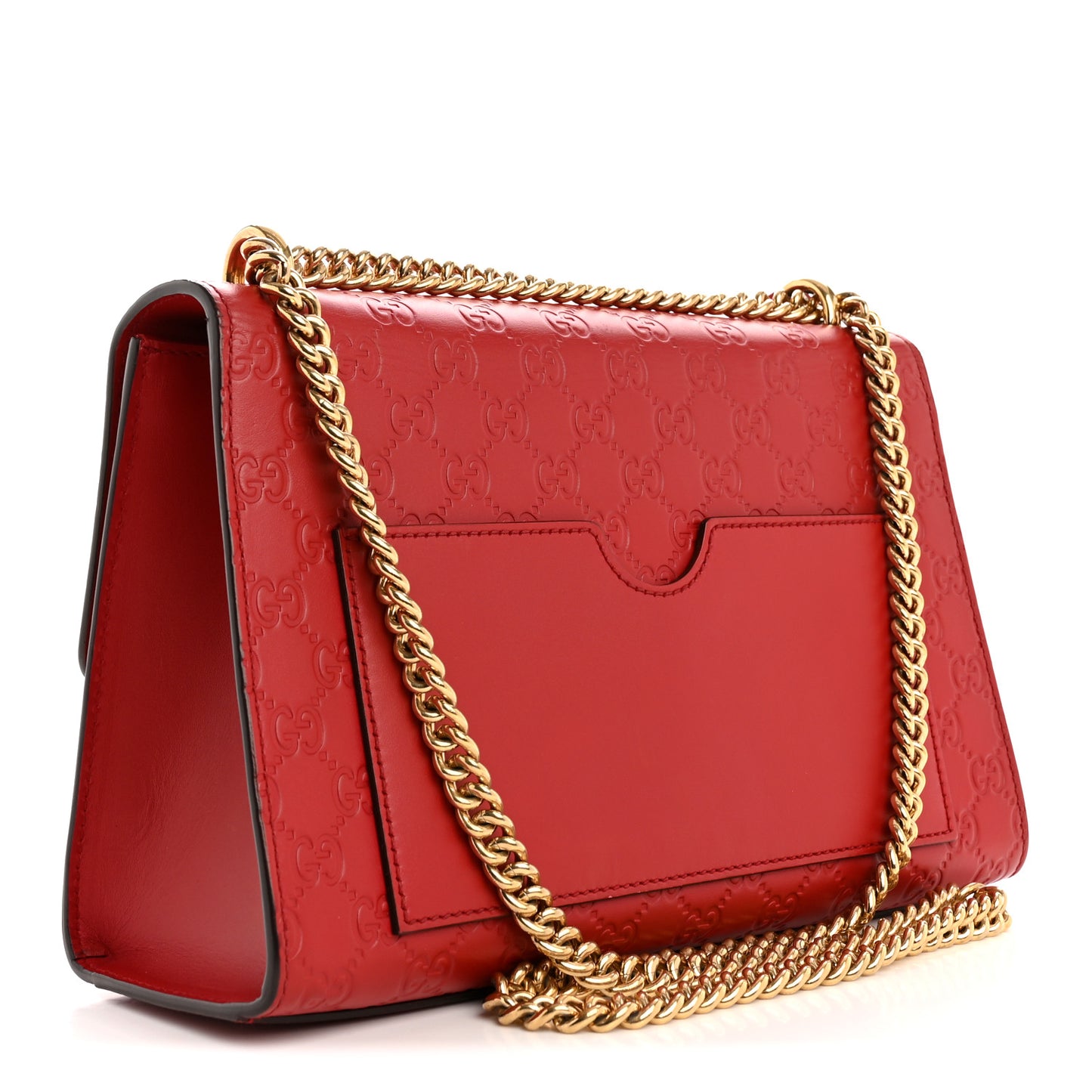 Guccissima Medium Padlock Shoulder Bag Hibiscus Red