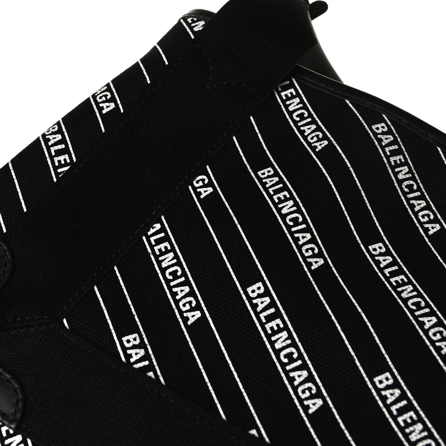 Cotton Canvas Calfskin Logo Print Navy Cabas XS Black White