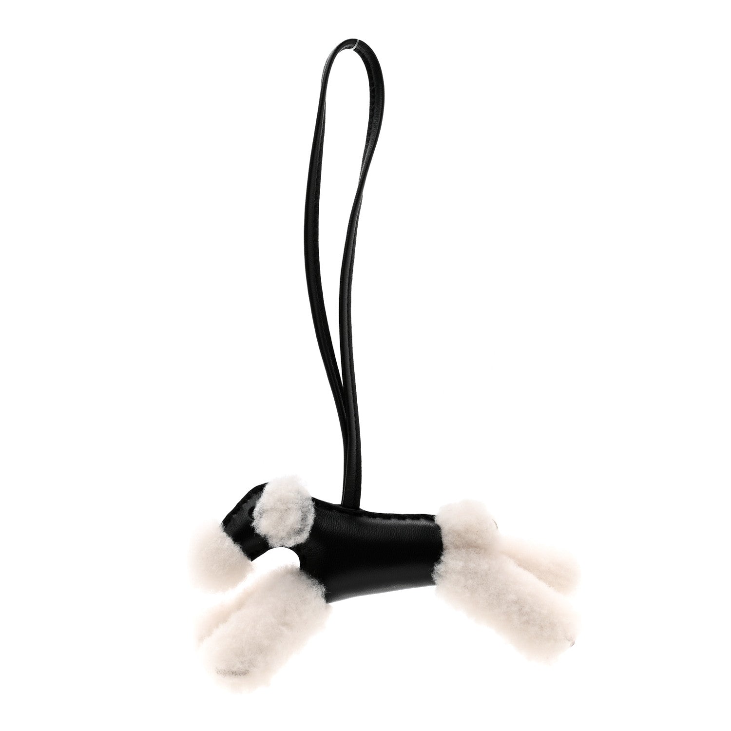Hermes Milo Lambskin Shearling Budy Charm Black 1 of 4