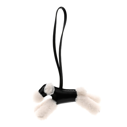 Hermes Milo Lambskin Shearling Budy Charm Black 1 of 4
