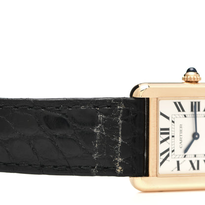 Cartier Stainless Steel 18K Yellow Gold Alligator 24mm Tank Solo Quartz Watch 5 of 8