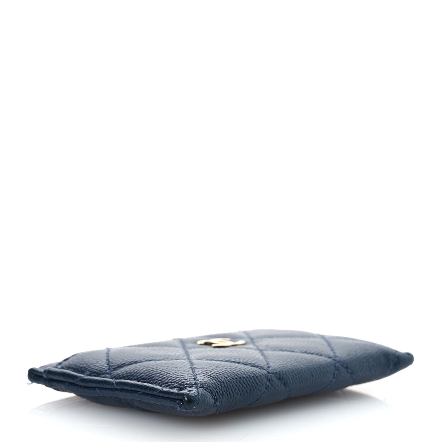 Caviar Quilted Card Holder Navy