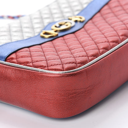 Gucci Laminated Nappa Trapuntata Small Zumi Shoulder Bag Rosso Marine Argento 6 of 10