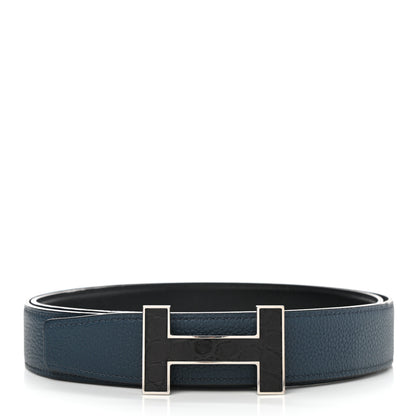 Hermes Box Togo Matte Alligator 32mm Quizz H Belt 110 Black Bleu De Prusse 3 of 6