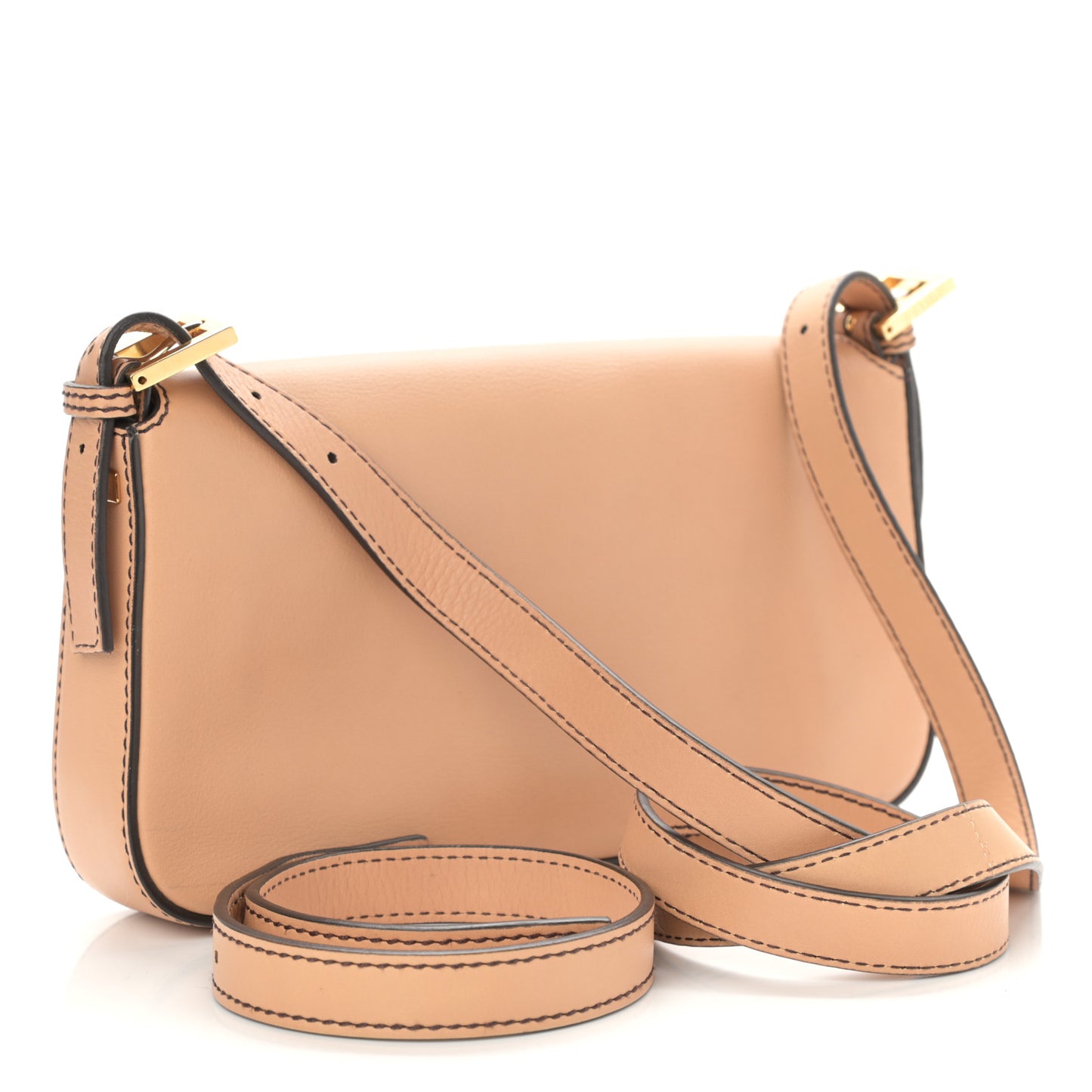 Vitello Flamingo Enamel Interchangeable Strap Baguette Beige