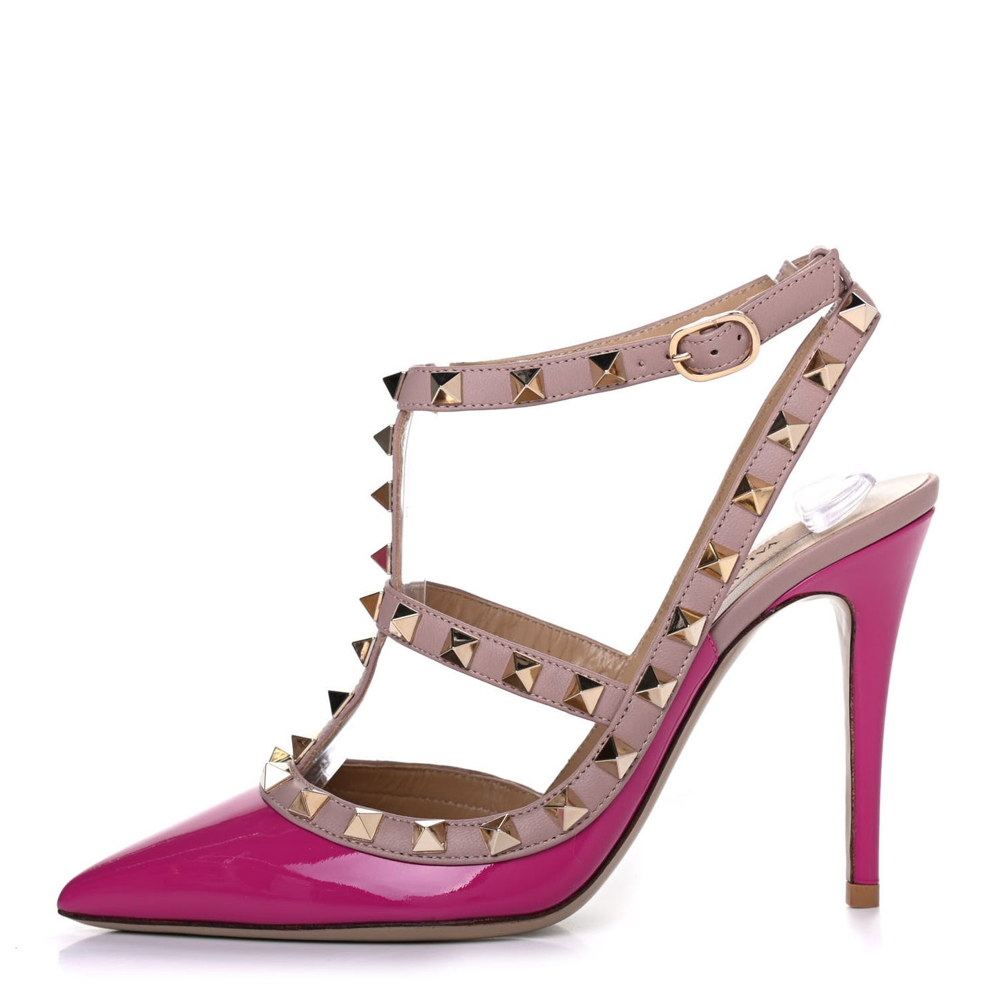 Patent Rockstud Ankle Strap 100mm Pumps 36 Ninphea Poudre
