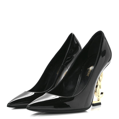 Saint Laurent Patent Opyum 110 Pumps 38 Black Gold 3 of 9