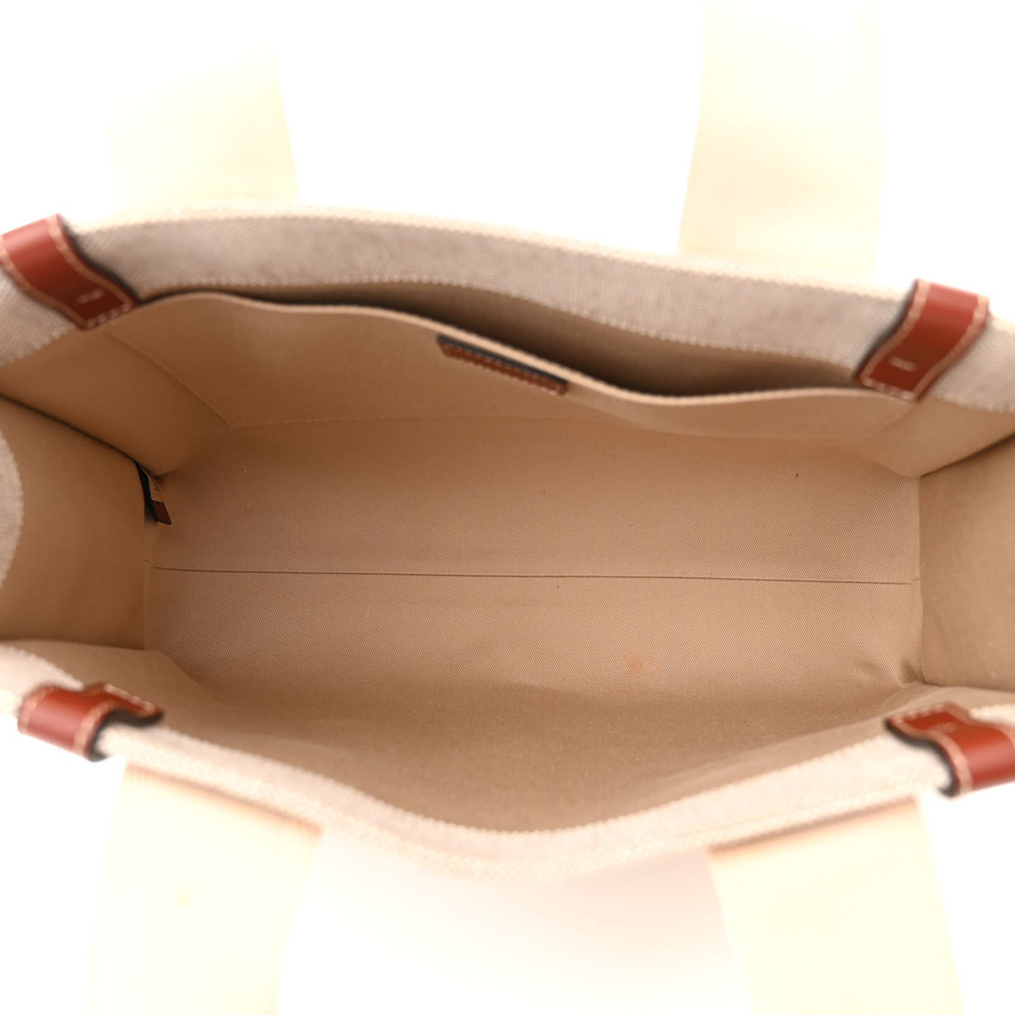 Cotton Calfskin Medium Woody Ribbon Tote White Brown
