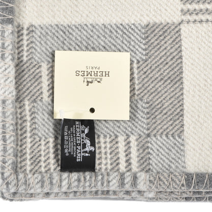 Hermes Wool Cashmere Avalon Paper Block Blanket Gris Acier 3 of 3