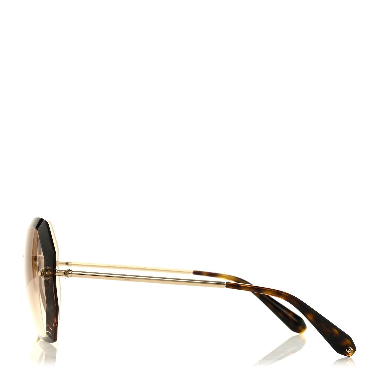 Chanel Metal Spring Round Sunglasses 4220 Gold Brown 3 of 7