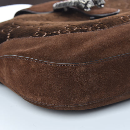 Gucci Velvet GG Monogram Web Medium Dionysus Hobo Brown 11 of 15