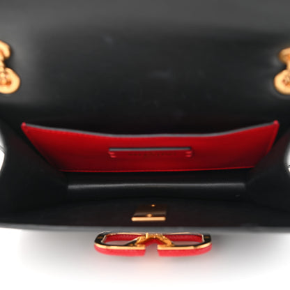 Valentino Garavani Smooth Calfskin Small VLock Shoulder Bag Black Rouge Pur 5 of 11