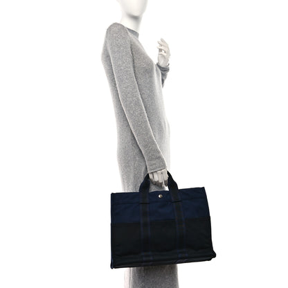 Hermes Canvas Herline GM Tote Navy 2 of 11