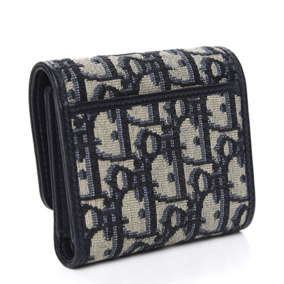 Christian Dior Oblique 30 Montaigne Lotus Wallet Blue 3 of 7
