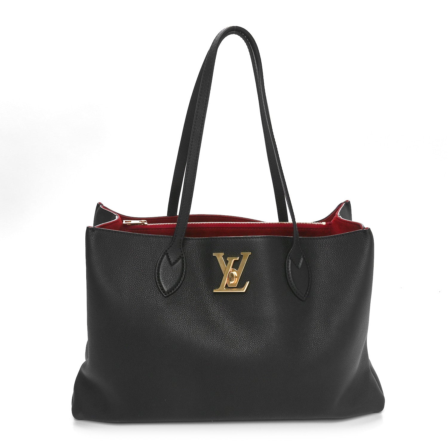 Louis Vuitton Grained Calfskin Lockme Shopper Black 1 of 10
