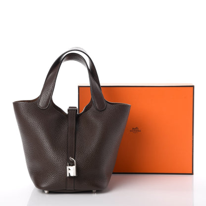 Hermes Taurillon Clemence Picotin 18 PM Cafe 8 of 8