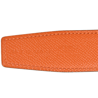 Hermes Swift Epsom 32mm Au Carre H Belt 95 Etoupe Orange 3 of 5