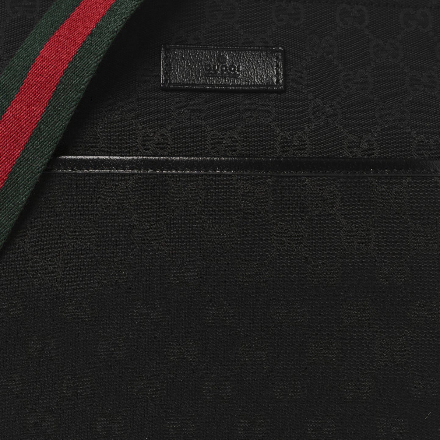 Monogram Web Medium Flat Messenger Bag Black