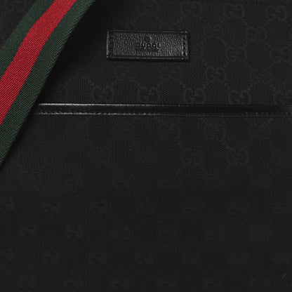 Gucci Monogram Web Medium Flat Messenger Bag Black 8 of 10