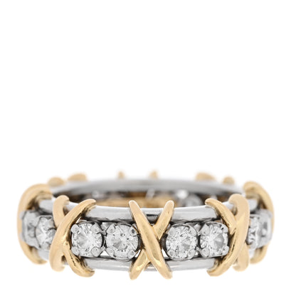 Tiffany Platinum 18K Yellow Gold Diamond Schlumberger Sixteen Stone Ring 52 6 4 of 7