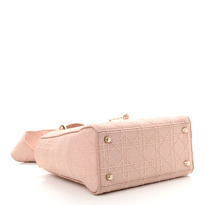 Christian Dior Canvas Embroidered Cannage Medium Lady D-Lite Pink 4 of 15