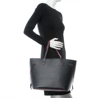 Louis Vuitton Epi Neverfull MM Black Hot Pink 2 of 8