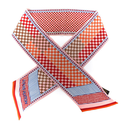 Louis Vuitton Silk Damier Aquarelle Bandeau Piment 1 of 5