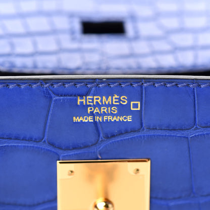 Hermes Matte Alligator Birkin 30 Bleu Electrique 22 of 34