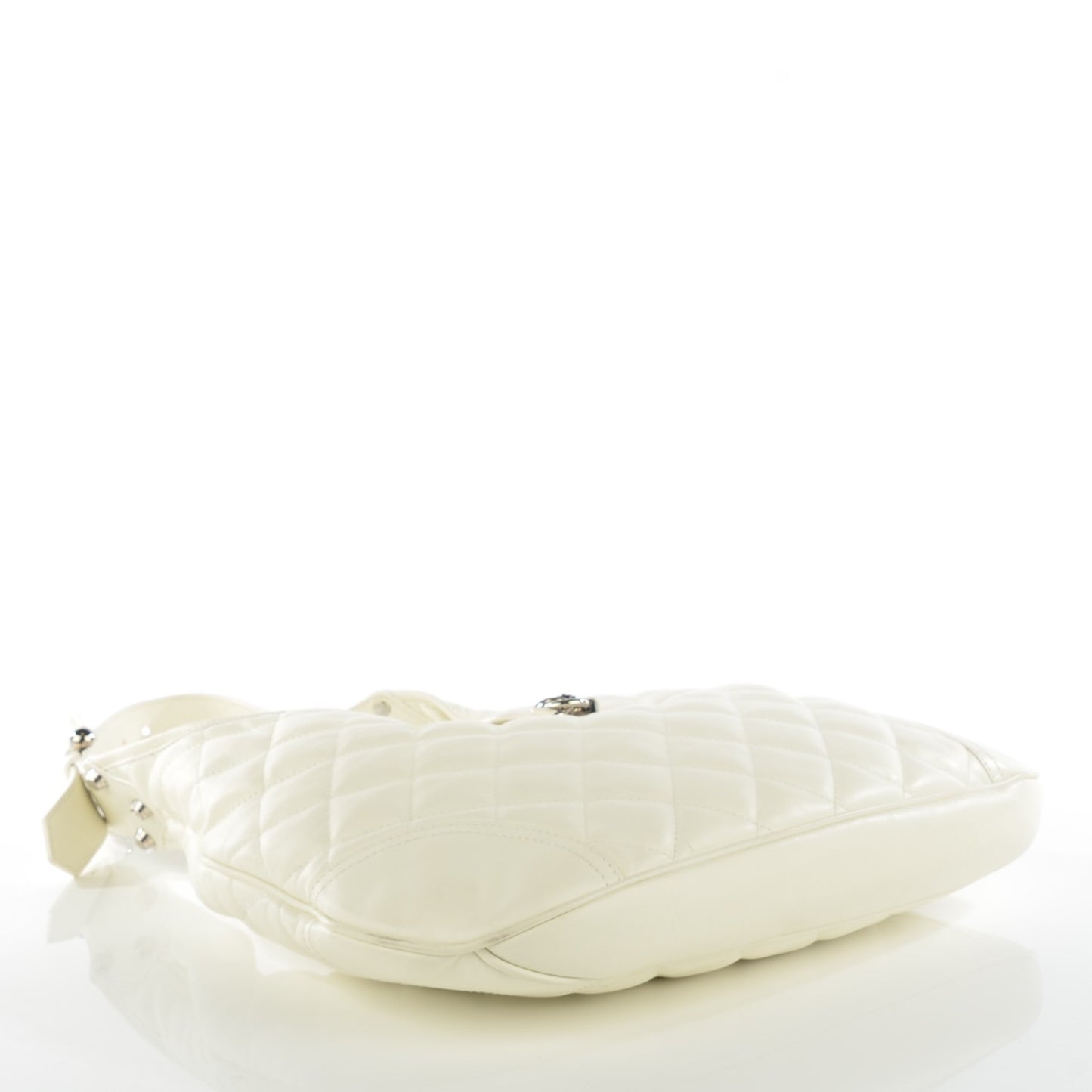 Calfskin Quilted Brook Hobo White