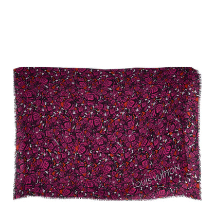 Louis Vuitton Modal Silk Rock'n'Roses Stole Berry 3 of 6