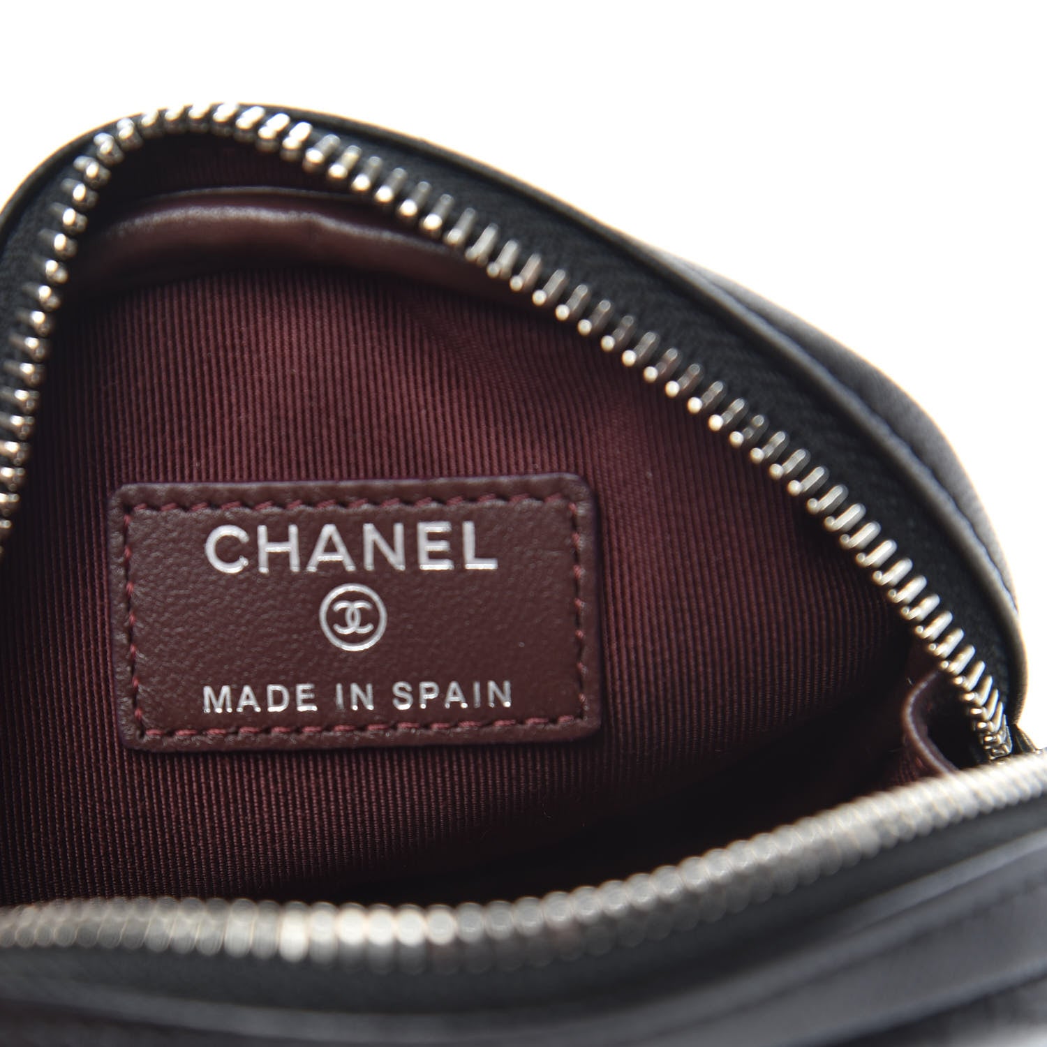 Chanel Lambskin Quilted Zip Around Classic Coin Purse Black 6 of 7