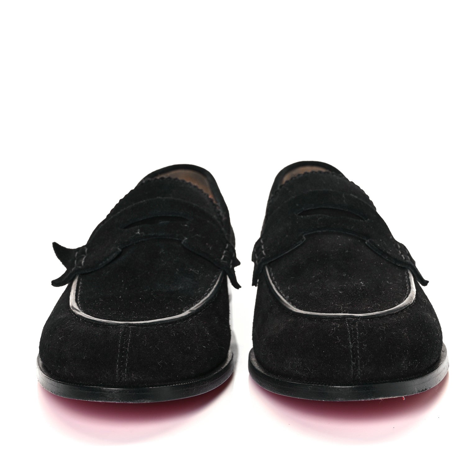 Christian Louboutin Veau Velours Mens No Penny Flat Loafers 41.5 Black 2 of 7