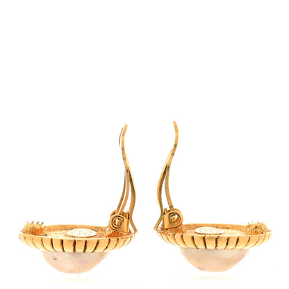 Chanel Pearl Round Clip On Earrings Gold 3 of 5