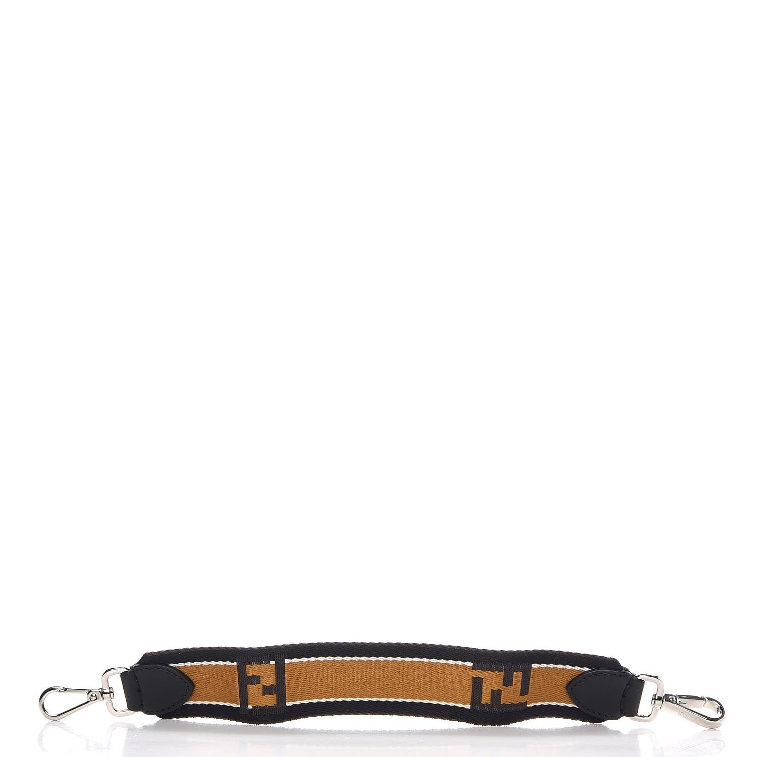 Fendi Ribbon Vitello Century FF Striped Mini Strap You Black Tobacco 3 of 5