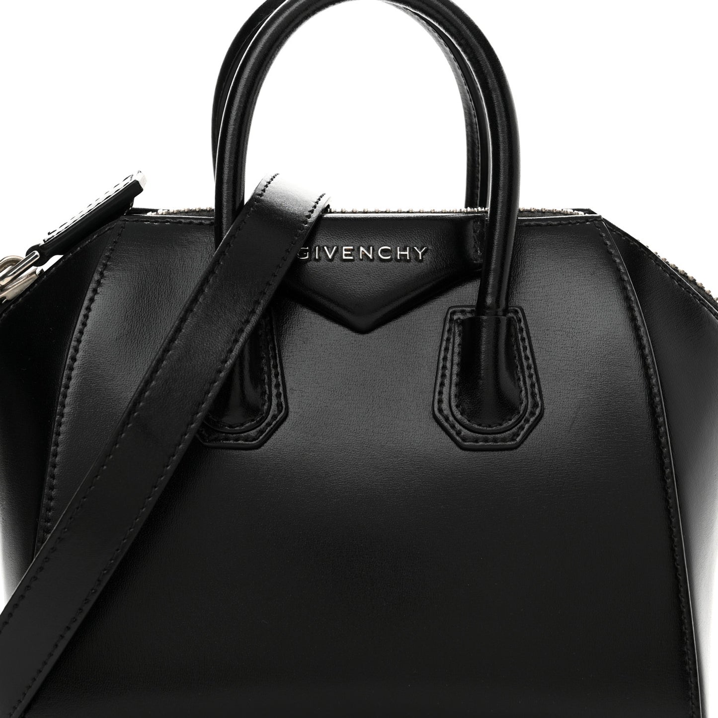 Shiny Lord Calfskin Mini Antigona Black