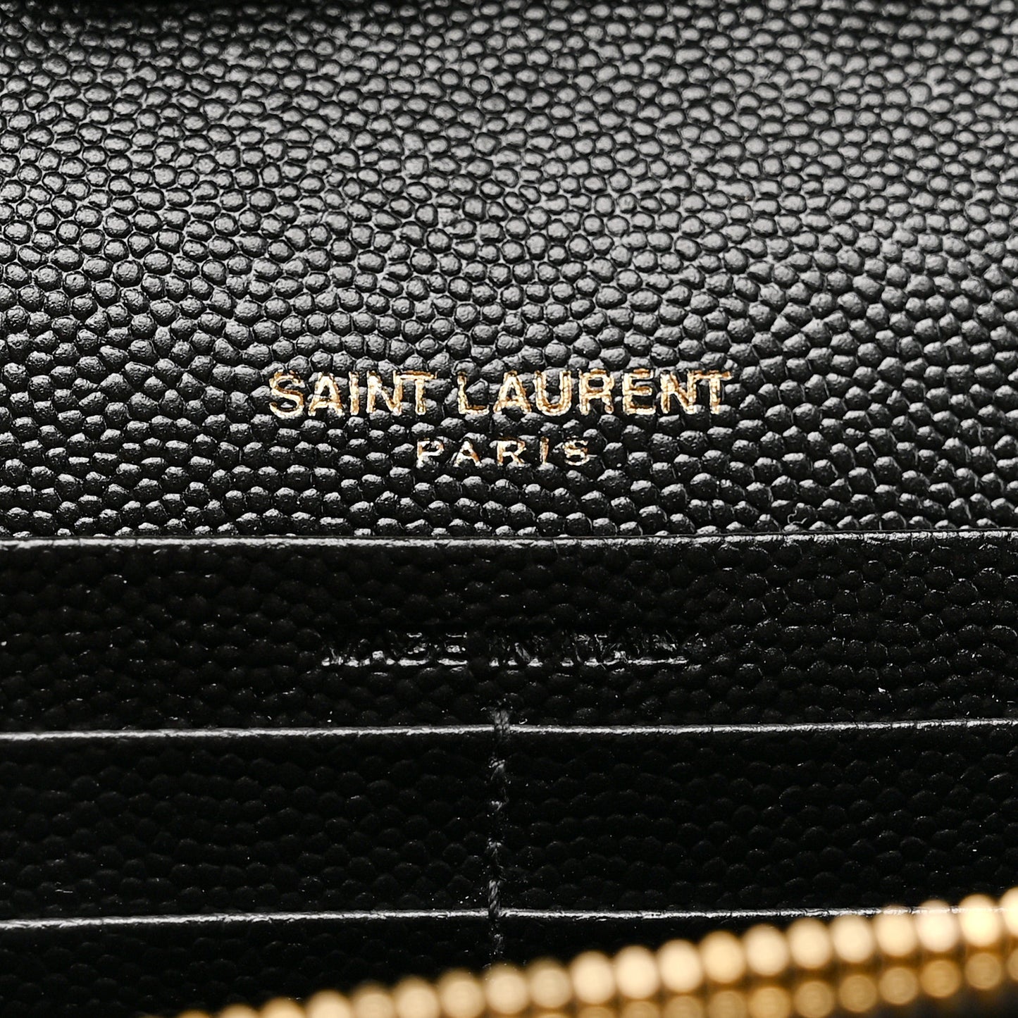 Grain De Poudre Mixed Matelasse Triquilt Monogram Chain Wallet Black