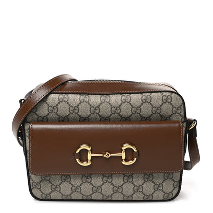 Gucci GG Supreme Monogram Small Horsebit 1955 Shoulder Bag Beige Brown Sugar 1 of 9