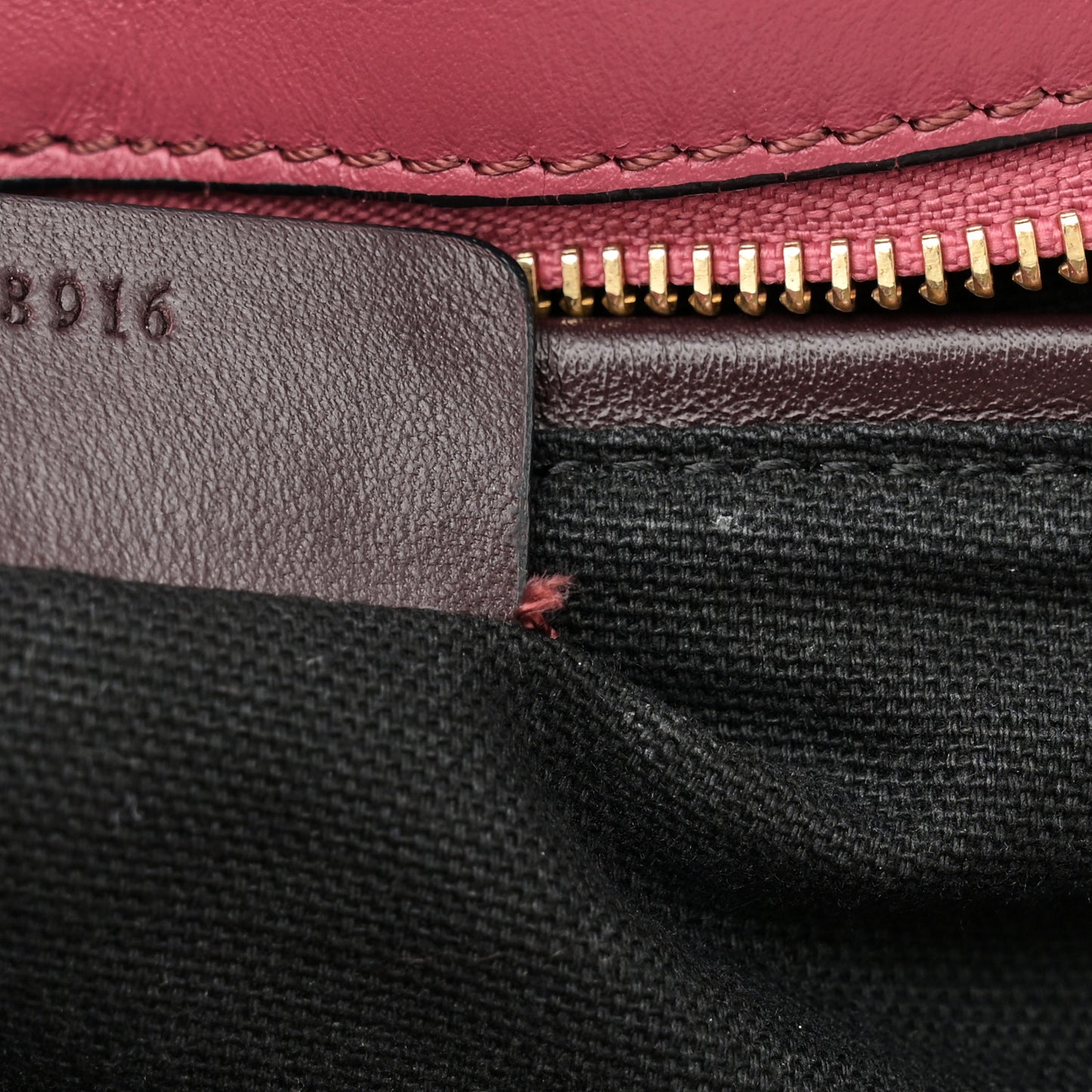 Pebbled Calfskin Small Skull Padlock Zip Around Tote Dark Pink