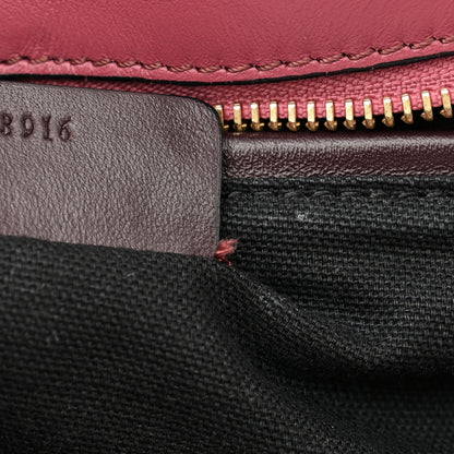 Alexander McQueen Pebbled Calfskin Small Skull Padlock Zip Around Tote Dark Pink 13 of 19