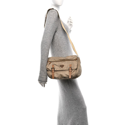 Prada Re-Nylon Vela Saffiano Pocket Double Buckle Messenger Shoulder Bag Cammeo 2 of 11