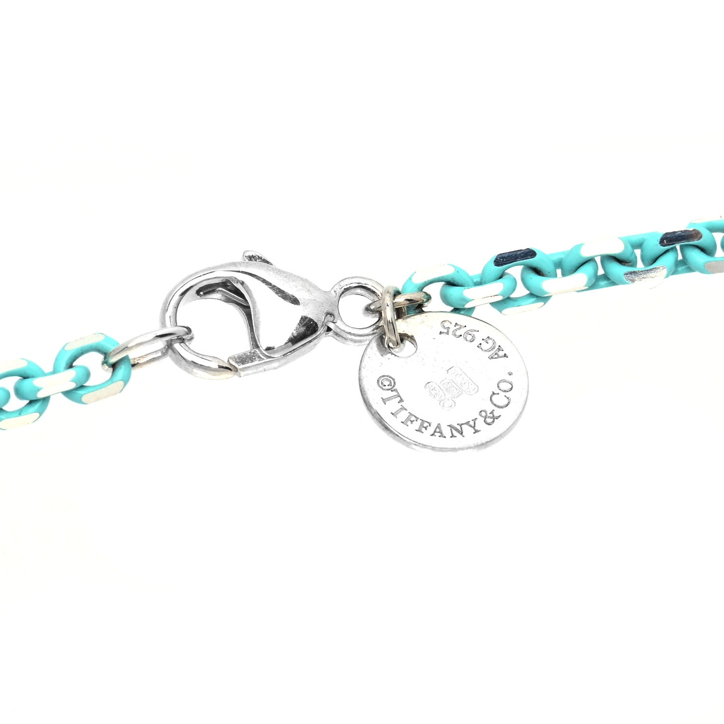 Sterling Silver Enamel 2.5mm Chain Necklace Blue 30"