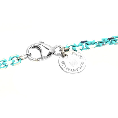 Tiffany Sterling Silver Enamel 2.5mm Chain Necklace Blue 30" 4 of 6